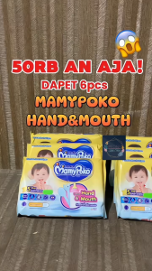 Paket isi 6 Mamypoko Hand & Mouth Wipes Food Grade
