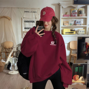 YEBO | Oversized Round Neck Long Sleeve Sweatshirt