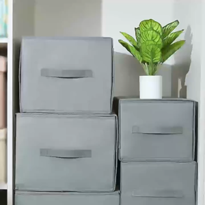 [SG STOCKS] Sturdy Non-Woven Drawer Organizer Clothes & Underwear Organizer Stackable & Foldable Handle with Compartment