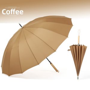 Auto Open Customizable Handle Engraving Japanese Fresh Style Reinforced Long-handle Umbrella