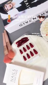 Kuku Palsu Dan Lem Nail Art Wisuda Dark Maroon Nikahan COD Hand Polish Stainless Steel Cat A051