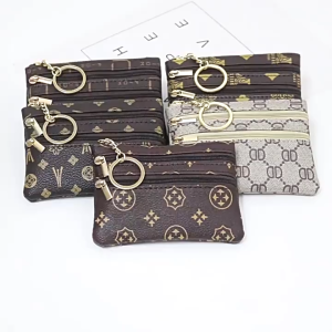 EchoBliss กระเป๋าสตางค์ขนาดเล็กสไตล์เรียบง่ายสำหรับผู้หญิงและผู้ชาย พร้อมห่วงกุญแจ ดีไซน์โมเดิร์นเหมาะสำหรับใช้ในชีวิตประจำวัน