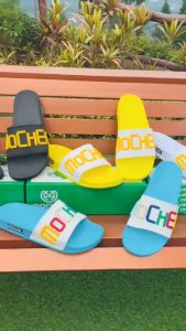 MOCHEL - Sandal Selop Pria dan Wanita MOCHEL TPR Merah Rainbow
