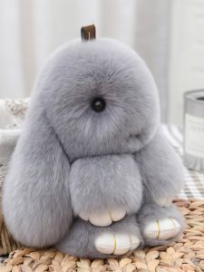 Đồ Chơi Thỏ Nhồi Bông Bằng Da Thật Hình Thỏ Con Đực Thỏ Tai Rơi Thỏ Giả Chết Treo Trang Trí Túi Xách Thỏ Dài Thỏ