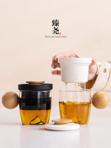 Modern Simple Ceramic Tea Cup with Lid And Filter for Office Use Personal Specialty Tea Coffee Cup Home Tea Water Separation