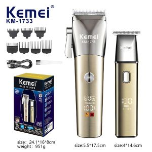 Kemei KM-1733 Hair Clipper Set Kit Professional Waterproof Combo Rechargeable Beard Trimmer Electric Haircut Razor