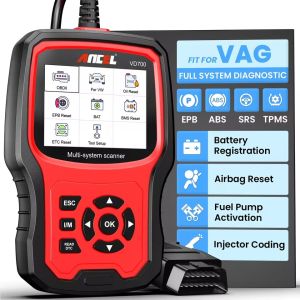 ANCEL | ANCEL VD700 OBD2 Car Scanner All System Code Reader Oil TPS DPF EPB TPMS SRS Reset OBD2 Auto Diagnostic Tools for VW Audi Skoda
