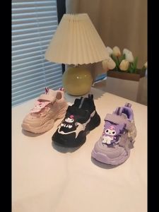 New Kuromi Girls Rubber Shoes for Kids Non Slip Breathable Sneakers New Fashion Sneakers for 5-11 Years Baby With Box(Size 30-34)