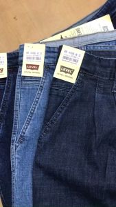 Quần jean nam trung niên dáng thụng. Quần bò túi chéo trung niên dáng thụng có ly