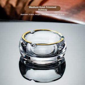 ZHUXI | Creative Crystal Gold Trim Cigarette Ashtray