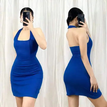 Neon blue bodycon dress online