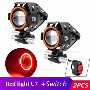 Waterproof Motorcycle LED Headlight 3000LMW U7 Motorbike LED Driving Fog Spot Light with Switch For BMW R1250R R1200R R1150R