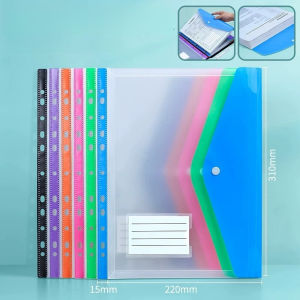 Bộ 6 Bìa Còng Khổ A4 Dung Lượng Lớn 11 Lỗ Chất Liệu PP Hiện Đại Có Túi Đựng Nhãn Để Sắp Xếp