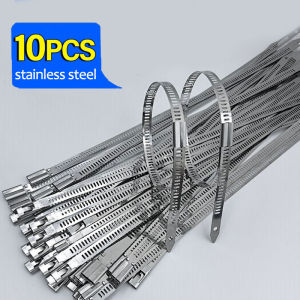 YESPERY 10Pcs Stainless Steel Self Locking Cable Ties Heavy Duty Cables Tie Organizer