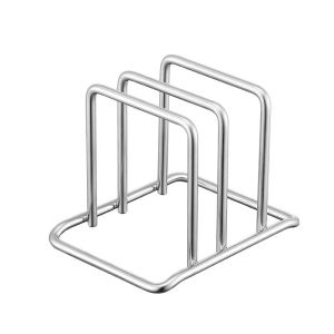 Cutting Board Holder Stand 2-Slot Stainless Steel Divide Tray Organizer Rack for Chopping Board Pots Lid Baking Sheet