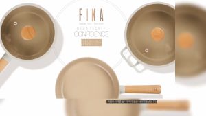 [HÀNG CHÍNH HÃNG] Bộ 3 món nồi chảo chống dính bếp từ Fika Neoflam Hàn Quốc.  Bao gốm 01 chảo xào sâu lòng 26cm chống dính bếp từ I 02 nồi chống dính bếp từ 18cm nông 22cm (màu trắng ngà)