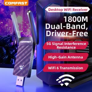 Comfast | Exterior Dual Band WiFi Adapter USB 1000Mbps Amplifier For E-Sports Linux