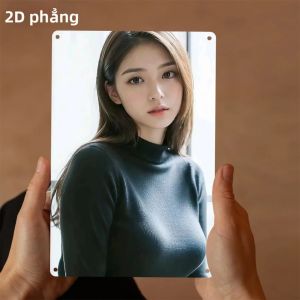 CIFbuy | Tranh Treo Tường Kim Loại 2D Biển Hiệu Sắt 20x30cm Chống Chịu Thời Tiết Trang Trí Trong Nhà Ngoài Trời Phong Cách Hàn Quốc Trang Trí Phòng Khách Sân Vườn Tiệc Tùng Dành Cho Nữ