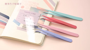 Pinset Bulu Mata Eyelash Pinset Lengkung Lurus Multifungsi Penjepit Sticker Tweezers Eyelash HM1031