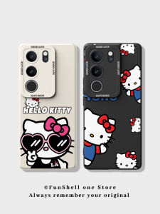 Adorable KT Cat Silicone Phone Case Vivos20pro S18/S19 New Kitty Cat VIVOx200 Protective Cover X90 Soft X80 Original X70 Lens Full Wrap Iqooneo9 Anti-Fall