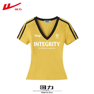 Warrior | Dopamine V-neck Printed Short Sleeve Tee Shirt Female
