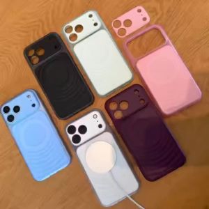 szhaiyu | Luxury Liquid Silicone Water Ripple Phone Case For Magsafe For iPhone 18 17 16 15 14 Pro Max Skin-Feel Shockproof Protect Cover