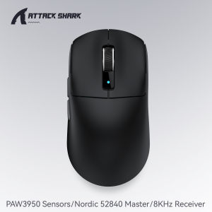 ATTACK SHARK | ATTACK SHARK R6 Wireless Gaming Mouse 38g Ultra-Light 8K Polling PAW3950MAX 42000DPI Tri-Mode 2.4G Bluetooth Wired For Gamer