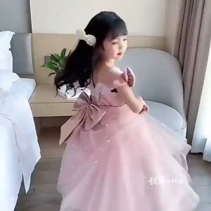Dress Anak Pink Import Umur 5 6 7 8 Tahun Warna Pink Mister Meow