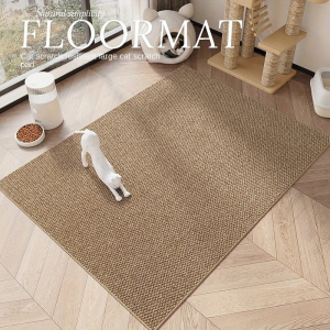 VIKAMA Japanese-style Wooden Style Non-Slip Floor Mat for Kitchen Dirt-Resistant Entrance Welcoming Carpet Home Decoration
