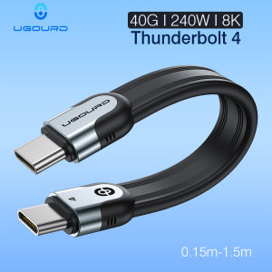 UGOURD 40Gbps Thunderbolt 4 USB C Full Function Cable Flat USB4 Date Cable 0.15m 1m 8K PD 240W Cord for Thunderbolt3 iPhone SSD