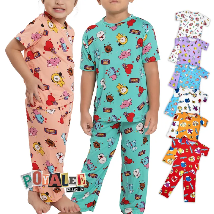 PA Collections Kids' Cartoon Character Pajama Sets Comfortable Cotton  Sleepwear for Boys Girls Fits 1-13 Years Lazada PH