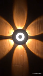 Đèn Tường Chống Nước Cao Cấp Hình Bông Hoa Phong Cách Vintage Bắc Âu | Đèn hắt tường tròn cao cấp 4 đầu 6 đầu Ánh sáng vàng/ RBG Đèn tường chiếu tia trang trí ngoài trời chống nước