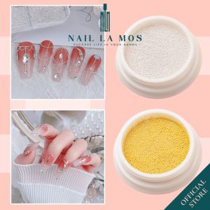 Hũ bi tròn mini 0.4mm màu vàng bạc - Hạt bi nail thép size nhỏ trang trí móng nails
