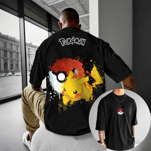 Bandai | New 2026 Summer Pokemon Cotton T Shirt Pikachu Cute Print Short Sleeve Loose Fit Men Women Casual Anime Streetwear​