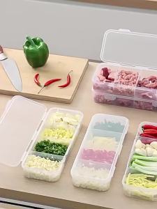 SL Transparent Plastic 4 Grid Storage BoxDustproof Divided Organizer Case Desktop Cosmetic Small Items Storage