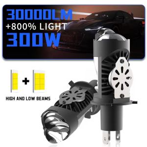 2PCS LED H4 Projector Lens 300W Car Headlight Bulbs 30000LM CANBUS Turbo Auto Bulb H4 High Low Light Fog lamp bulb High Power