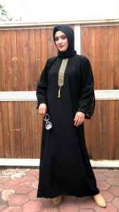abaya bordir motif haidy nissa sabyan Gamis Hitam Turkey