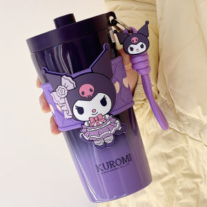 Cute Portable Insulated Stainless Steel Water Bottle with Straw Birthday Gift for Girls Coffee Drinkers Aesthetic Beverage Container