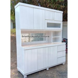 Lemari Sayur Rak Piring 4 Pintu Premium Bahan Teack 18ml Duco/trinityjayafurniture