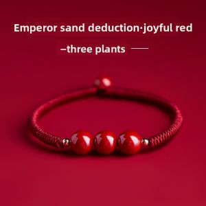 QINGXIANGTAI | Lucky Red Rope Bracelet with Cinnabar Beads