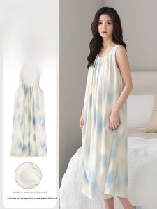 MiiOW | MiiOW Summer New Womens Sleepwear Chemise Không Tay Chất Liệu Vải Lụa Mát Mẻ Có Núm Vú Đệm Thoáng Khí Quần Áo Ngủ Thoải Mái