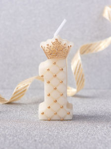 White Crown Creative Birthday Digital Candle Internet Celebrity Party Birthday Party Cake Decoration Childrens Scene Layout Ins