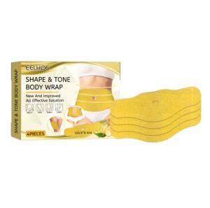 Eelhoe Shape&Tone Body Wrap Ginger Body Slimming Patch Belly Fat Burner Body Contouring Shaping Firming Tape Burning Fat Weight Lose Abdomen Wing Wrap Navel Sticker Tummy Waist Anti Cellulite Big Belly Stickers(4pcs/box)