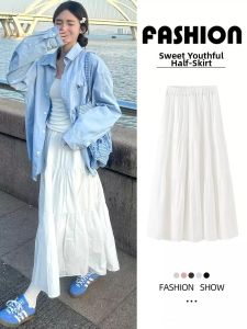 YAYANGREN | Plus Size Loose Fitting White Tiered Skirt