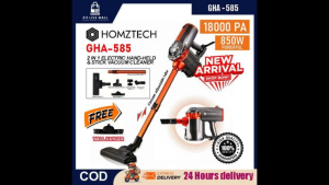 HOMZTECH Vacuum Cleaner GHA-585 18000Pa Powerful Suction Chrome Adjustable Tube Vacuum Cleaner