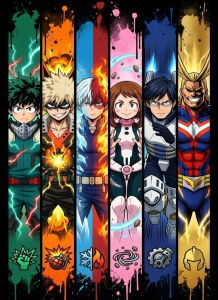 Bandai | Tranh Sơn Dầu Theo Số Theo Mẫu Nhân Vật Anh Hùng Anime Tranh Trang Trí Tường Cho Phòng Khách Phòng Ngủ Không Cần Khung Quà Tặng Tranh Canvas