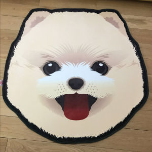 Pet Dog Carpet Adorable Shiba Inu Schnauzer Home Indoor Bedroom Study Room Water Absorbent Non-Slip Decorative Warmth Floor Mat