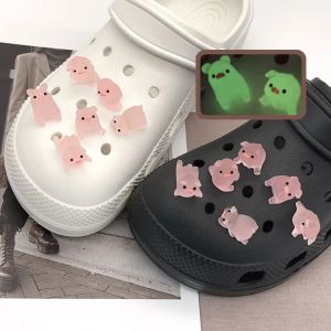 1 Set Glitter piglet Novelty Cute Shoe Charms PVC Shoe Decorations Clogs Sneakers Slippers Accessories Kid Girl Gift