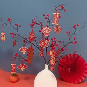 2024 新年装饰品摆件 发财果 红果装饰品 年宵花 CNY Decoration Facai Fruit Red Fruit Artificial Flower Decoration Living Room Home Decoration Flower Wedding Decor
