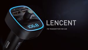 LENCENT FM Transmitter Bluetooth Transmitter Wireless Radio Adapter Car Kit na may Dual USB Charging Car Charger MP3 Player Support TF Card & USB Disk